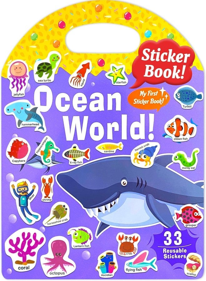 Slipps Jelly Reusable Fun Sticker Books for Kids Toddlers 1-6 Years, 36 Pcs Cute Waterproof Stickers for Teens Girls Boys (Ocean World) - Image 1